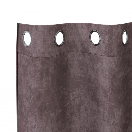 Velour Gardiner 2 stk med Øjekanter Brun 175x140 cm