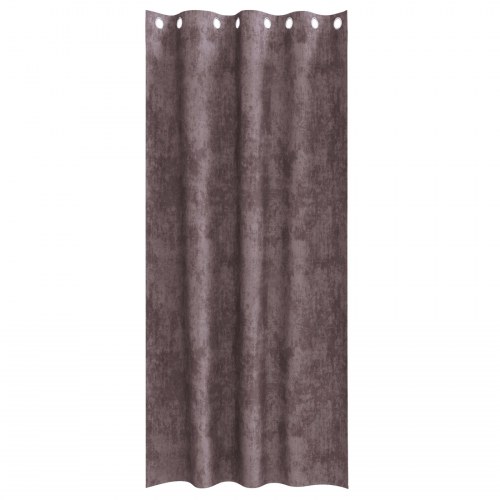 Velvet Gardiner 2 stk med Øjekanter Brun 225x140 cm