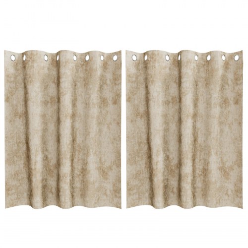 Veloursgardiner 2 stk med grommets Creme 140x140 cm