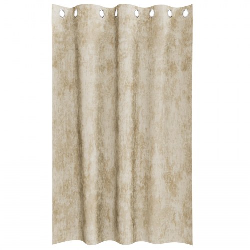 Velvet Gardiner 2 stk med Grommet Creme 175x140 cm