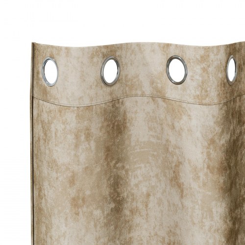 Velvet Gardiner 2 stk med Grommet Creme 175x140 cm