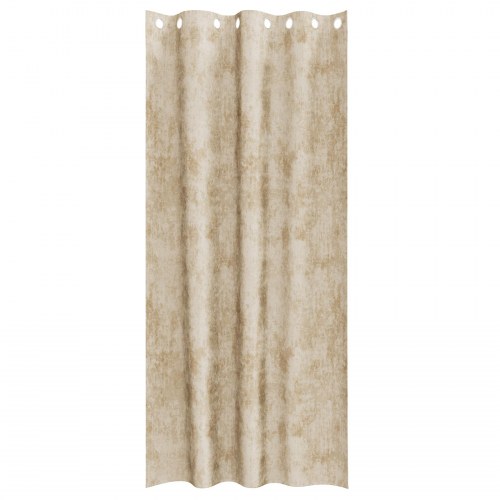 Velours Gardiner Cremefarvet Polyester 140 x 225 cm Moderne