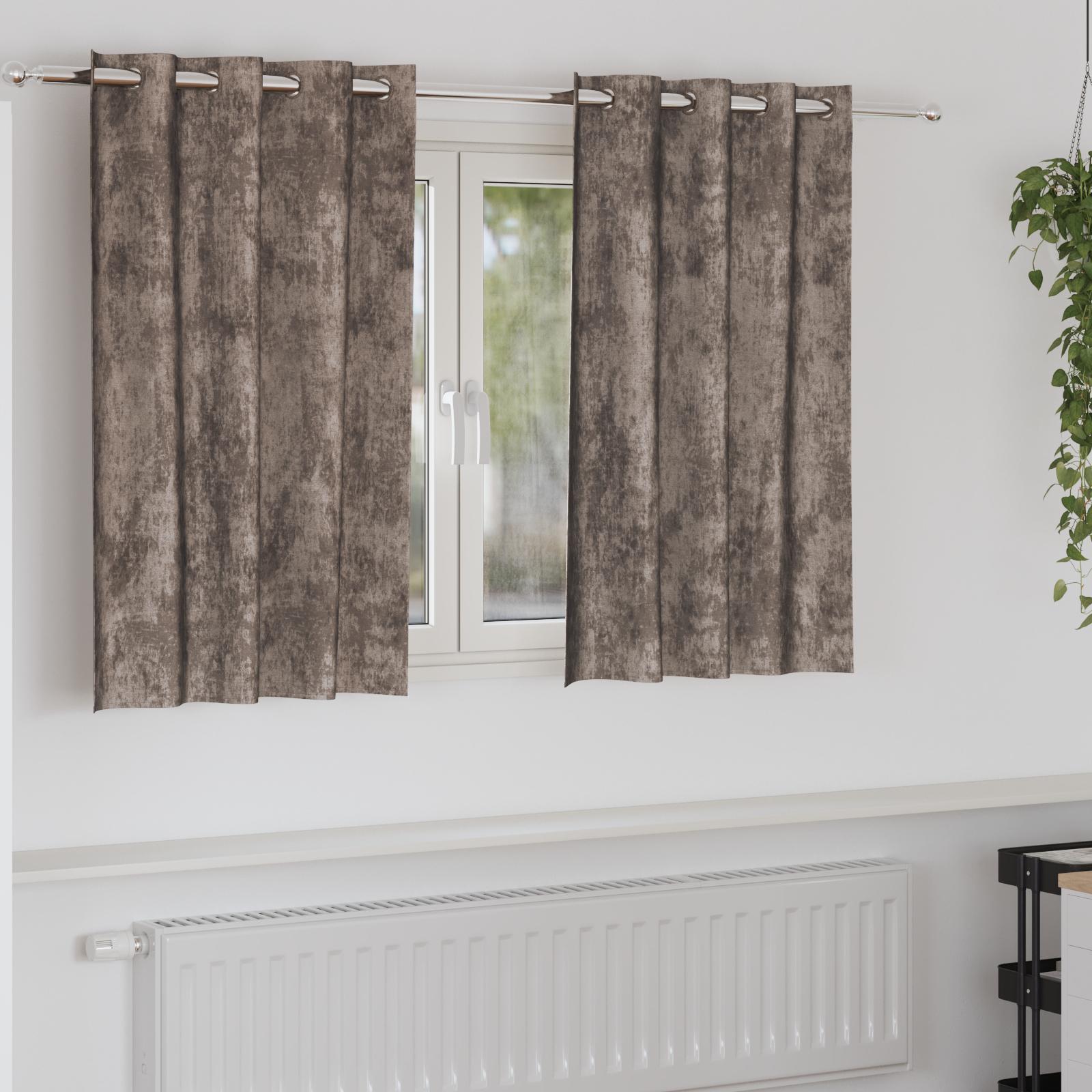 Gardin med gardiner 2 stk Cappuccino 140 x 140 cm Fløjl