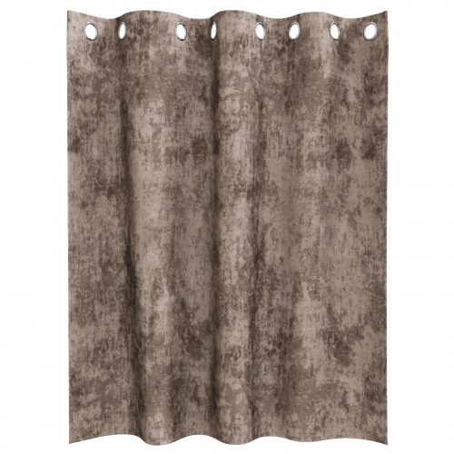 Fløjlsgardiner 2 stk med øjekanter Cappuccino 140x140 cm