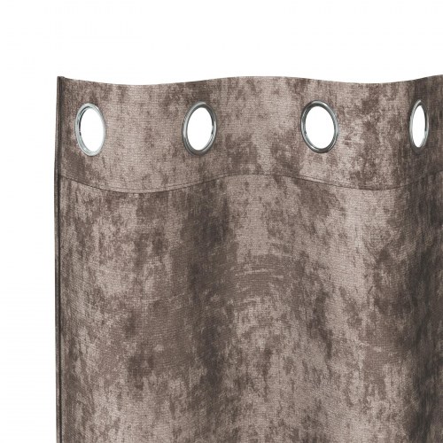 Fløjlsgardiner 2 stk med øjekanter Cappuccino 140x140 cm