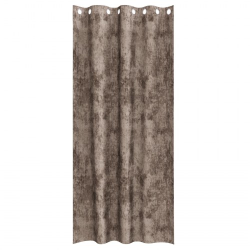 Velour Gardiner 2 stk med Øjekanter Cappuccino 225x140 cm