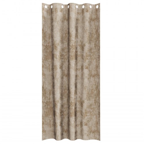 Velvet Gardiner 2 stk med Øjekanter Champagne 245x140 cm
