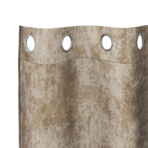 Velvet Gardiner 2 stk med Øjekanter Champagne 245x140 cm