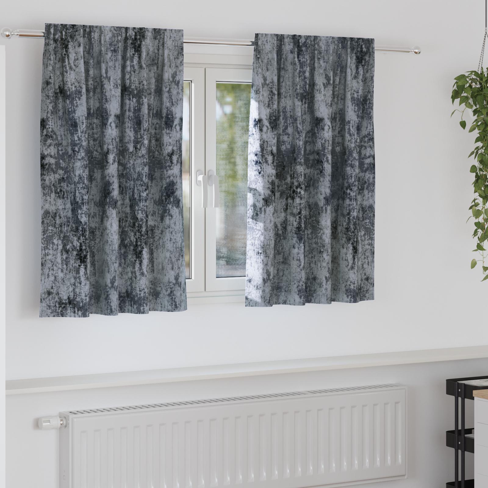 Velour Gardiner Med Gardiner 2 Dele Fløjl - Sølvgrå / 140 x 140 cm / med rod pocket