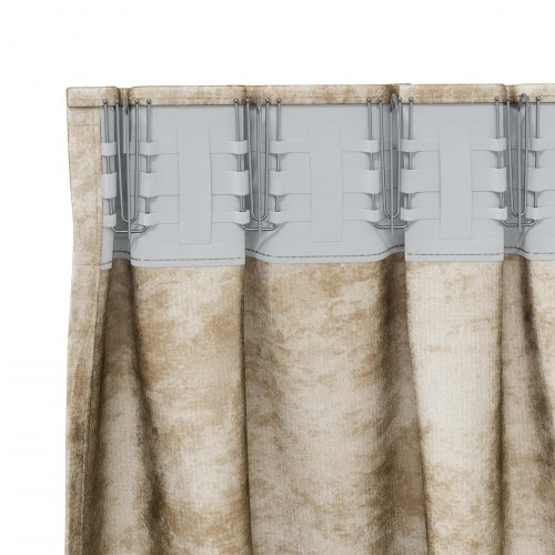 Velourgardiner 2 stk med Øjer Creme 260x140 cm