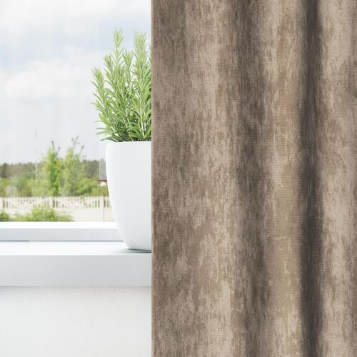 Velour Gardiner 2 stk med Øjer Champagne 260x140 cm