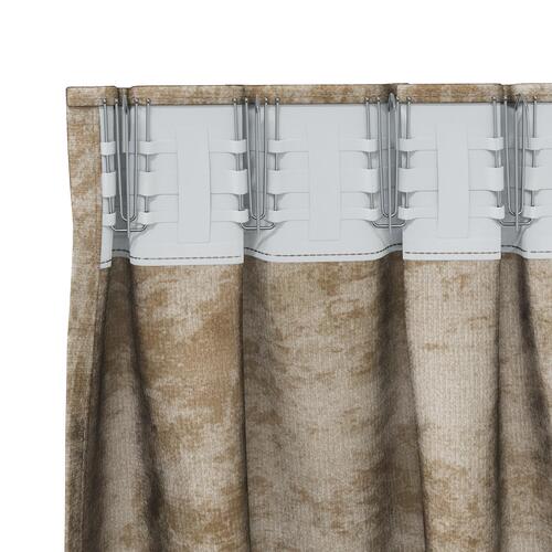 Velour Gardiner 2 stk med Øjer Champagne 260x140 cm
