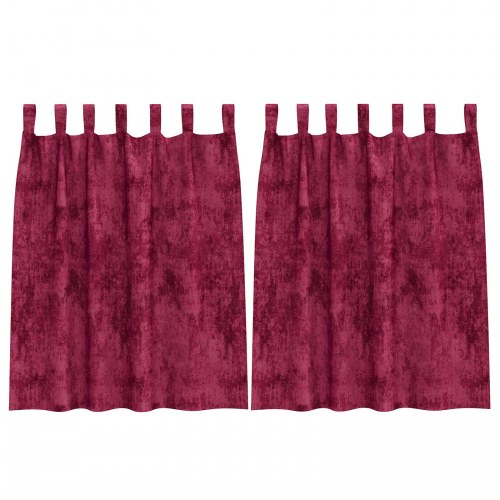 Velour Gardiner Vino Rød Polyester 140 x 140 cm Dekorative Indlæg