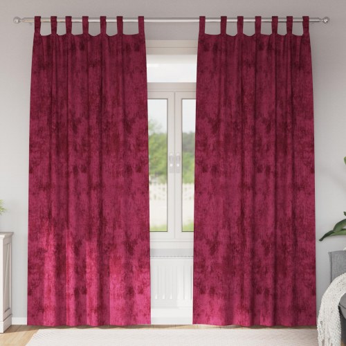 Velour Gardiner 2 stk med Øjer Bordeaux 260x140 cm