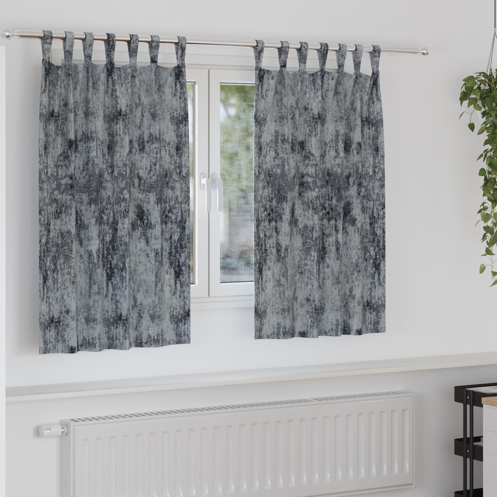 Velour Gardiner Med Gardiner 2 Dele Fløjl - Sølvgrå / 140 x 140 cm / med løbegang