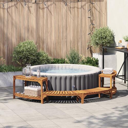 Spa Område Halv-Rund 272x120.5x55.5 cm Solid Akacietræ