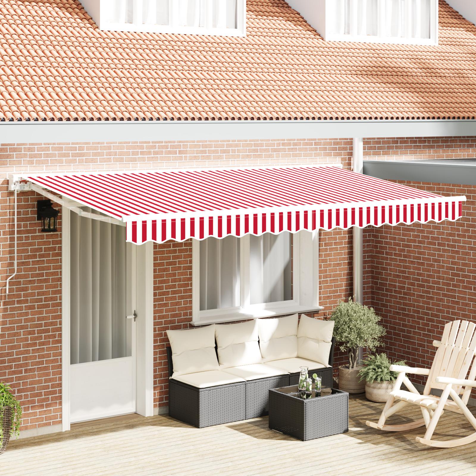 Reservedug til markise rød og hvid 4 x 2 m polyester