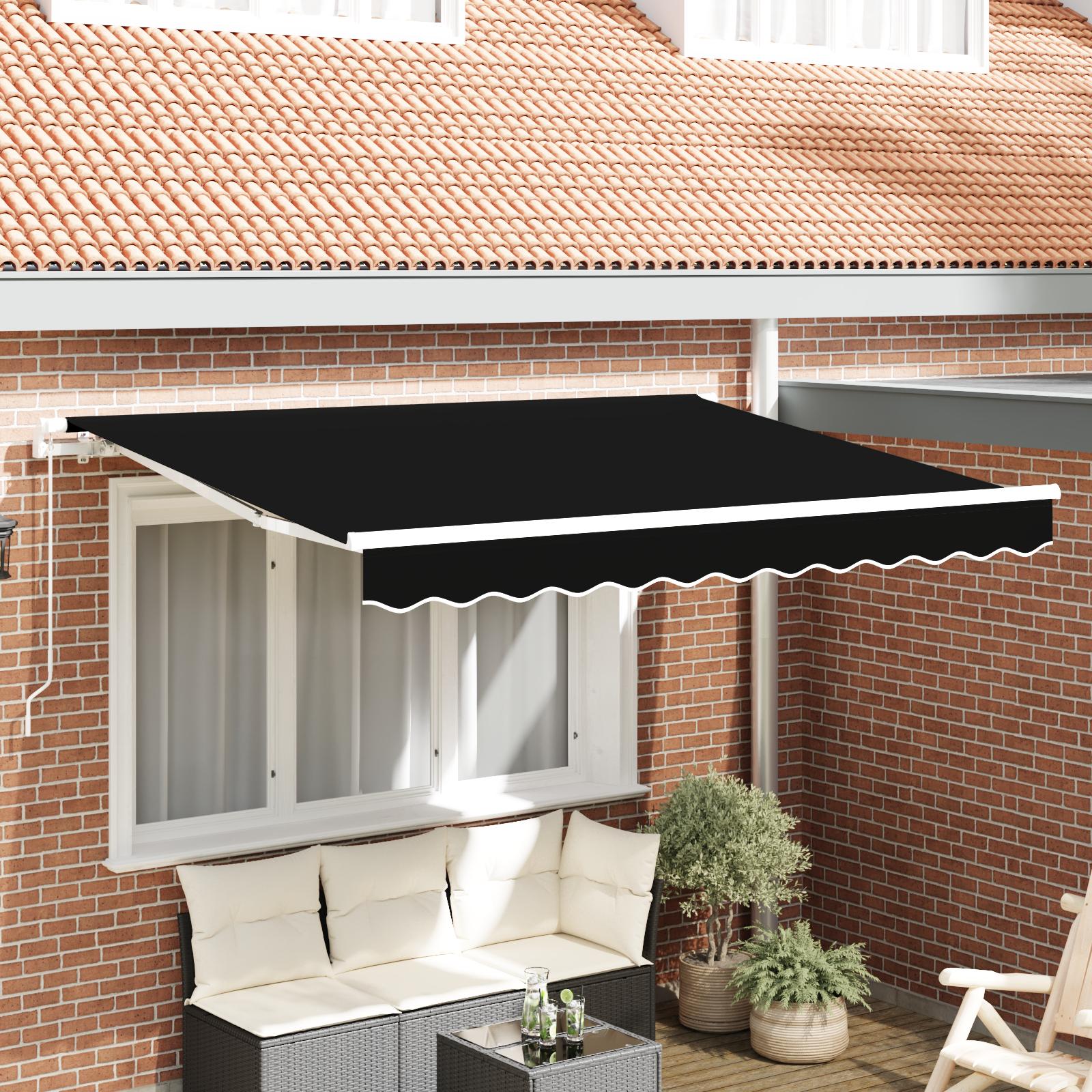 Reservedug til markise Sort 350 x 250 cm Kanvas