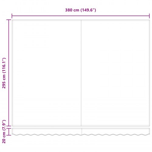 Markise Udstkiftningsstof til 4x3 m Ramme Hvid