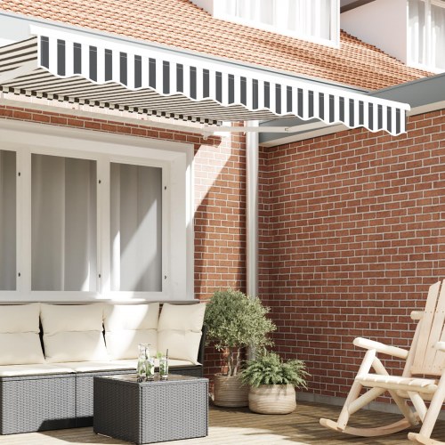 Markise Valance til 2,5 m ramme antracitgrå og hvid 2,3x0,2 m