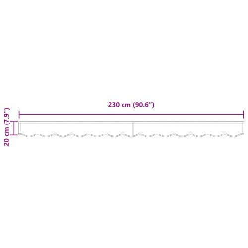 Markise valance til 2,5 m ramme Lysegrå 2,3x0,2 m