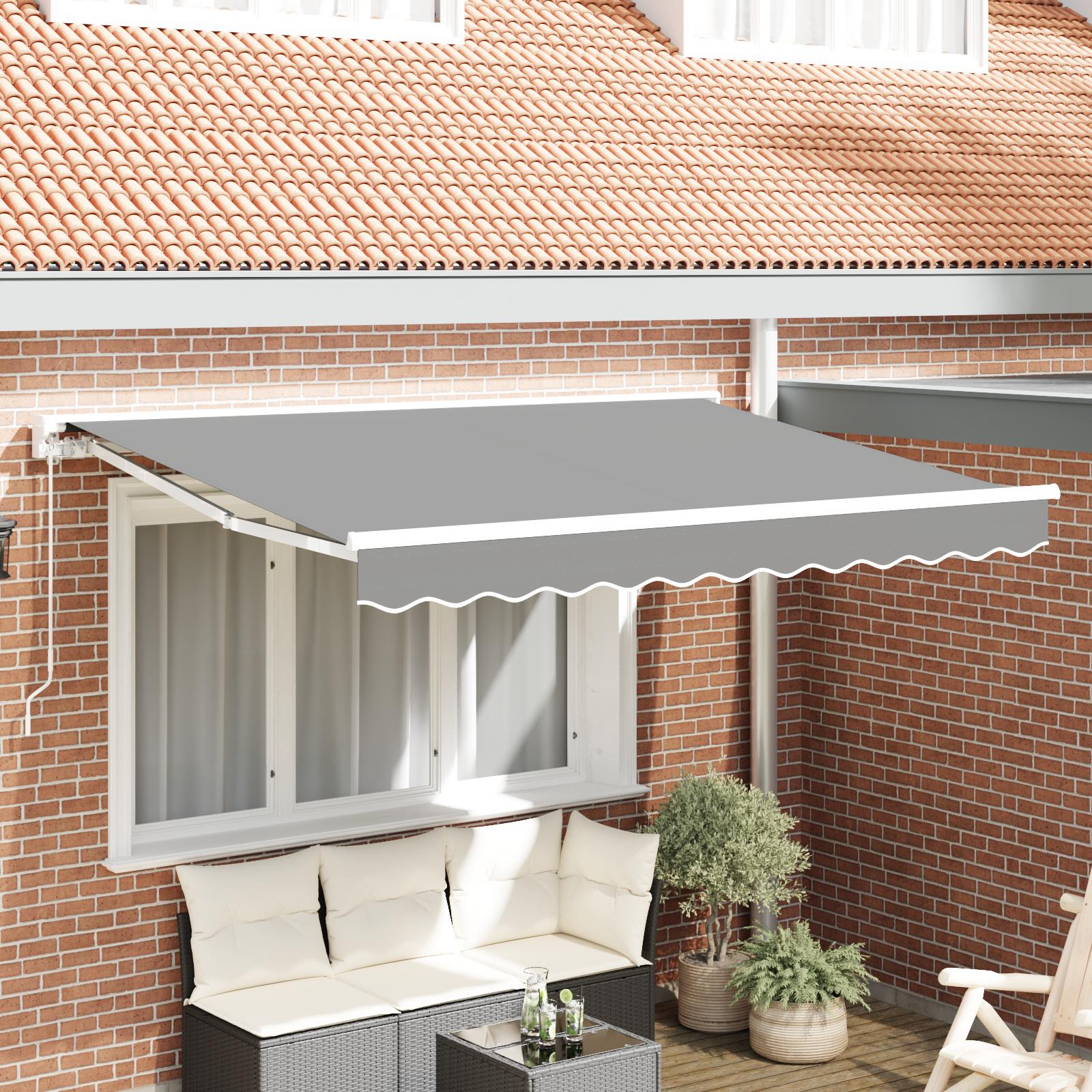 Markiseramme Hvid 2.5 x 2 m Pulverlakeret stål og aluminium