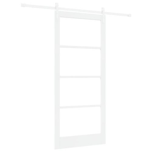 Skydedør med hardware sæt "ORKDAL" Hvid Massivt Træ & Glas