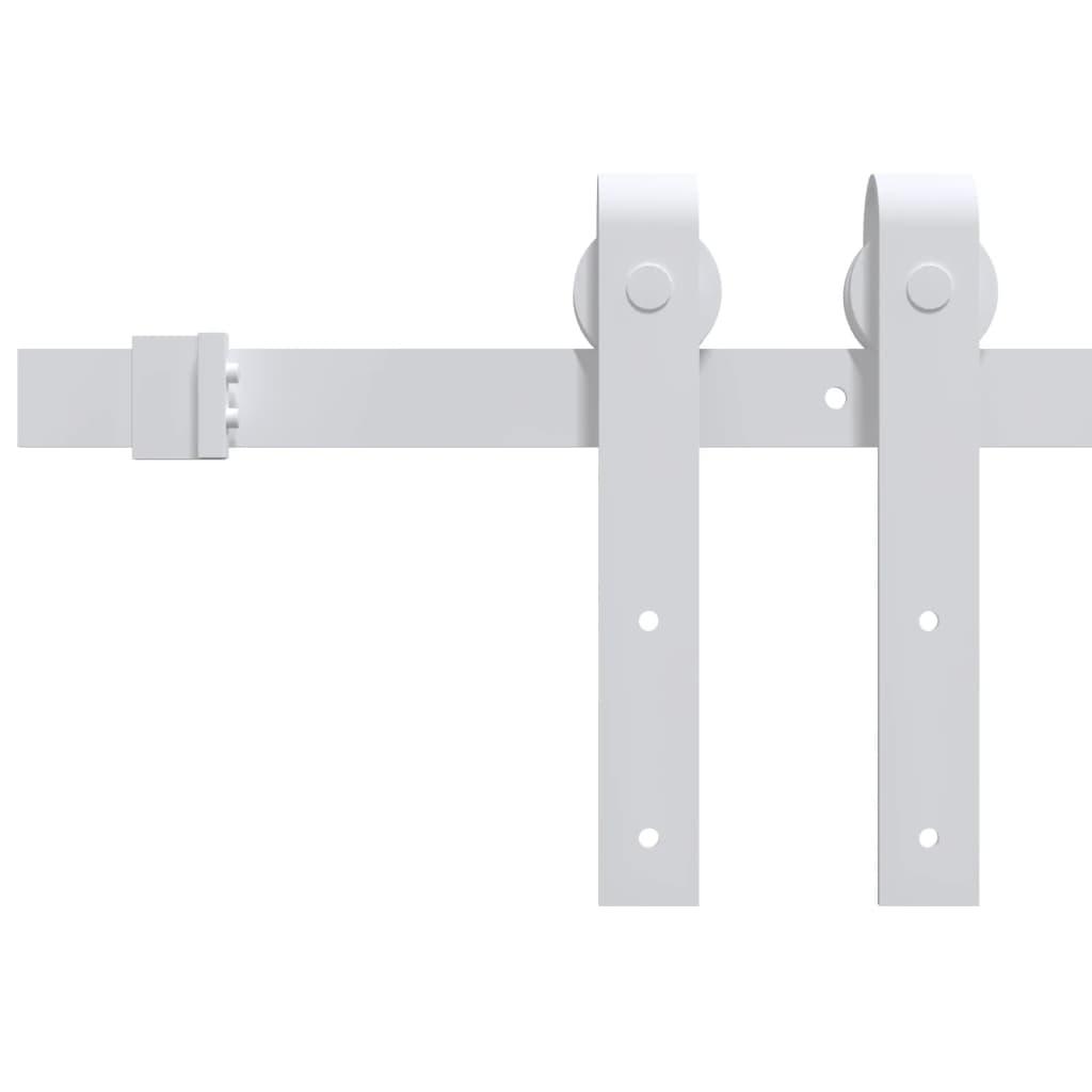 Skydedør med hardware sæt "ORKDAL" Hvid Massivt Træ & Glas