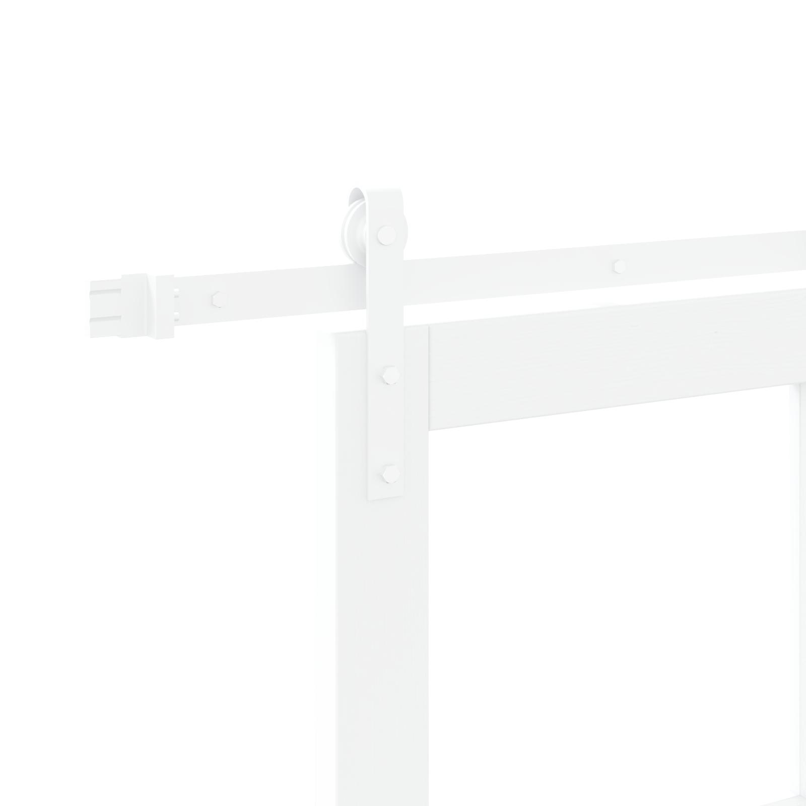 Skydedør med hardware sæt "ORKDAL" Hvid Massivt Træ & Glas