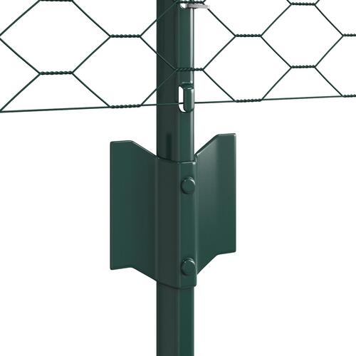 Hegnsstolper 5 stk U-Kanal Grøn 80 cm Stål
