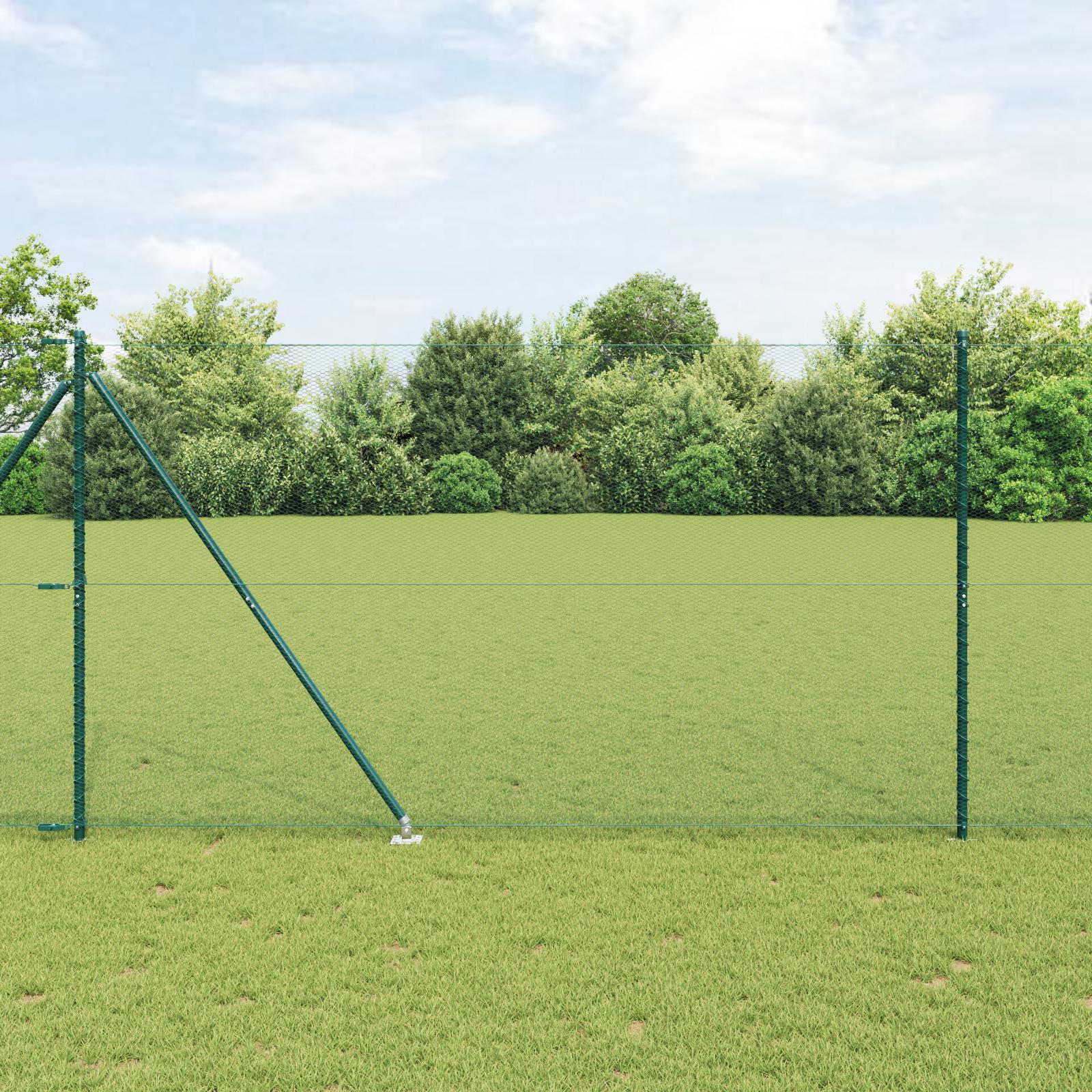 Hegn med stolper GrÃ¸n 1.6 x 10 m PVC-belagte stÃ¥l