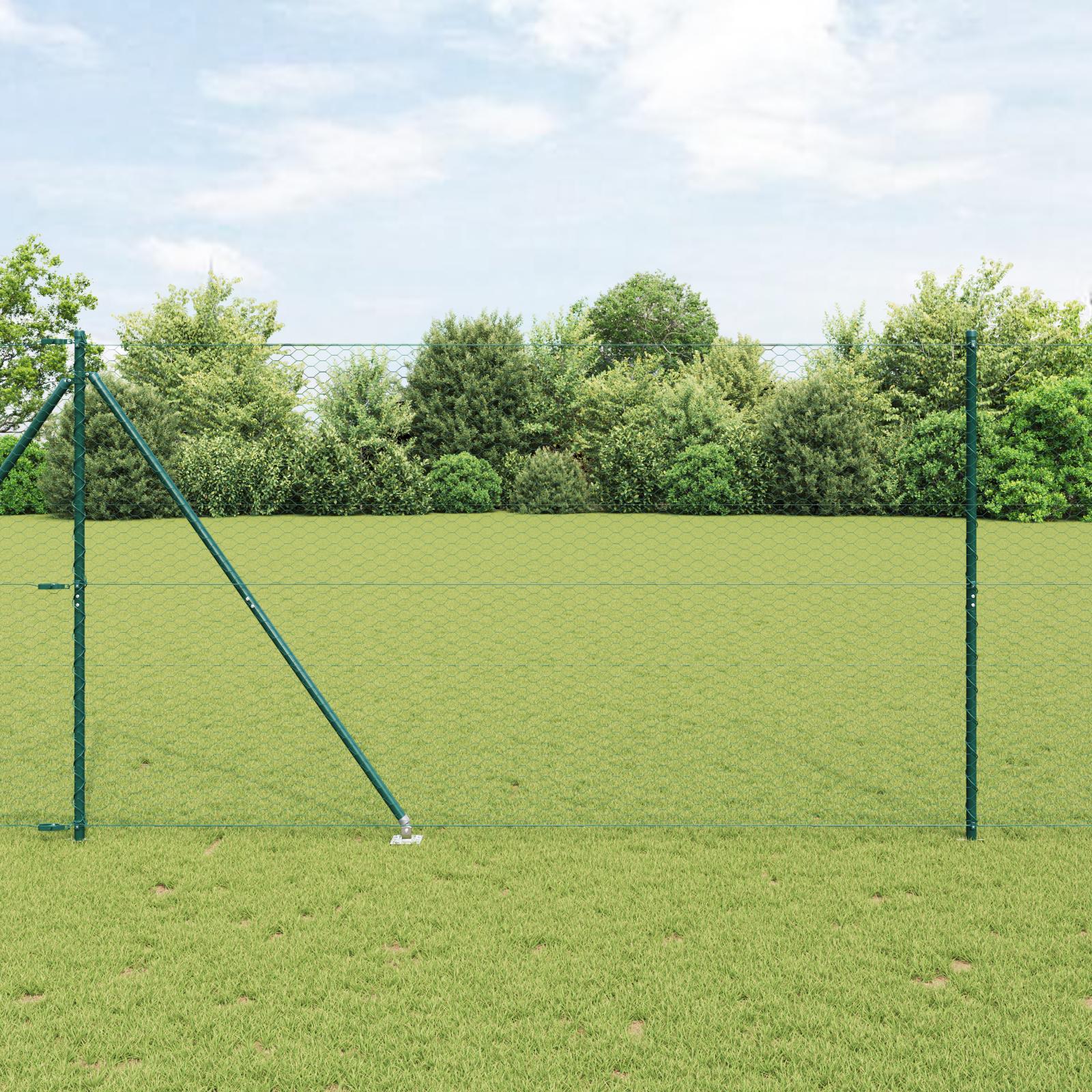 Hegn med stolper GrÃ¸n 1.6 x 10 m PVC-belagte stÃ¥l