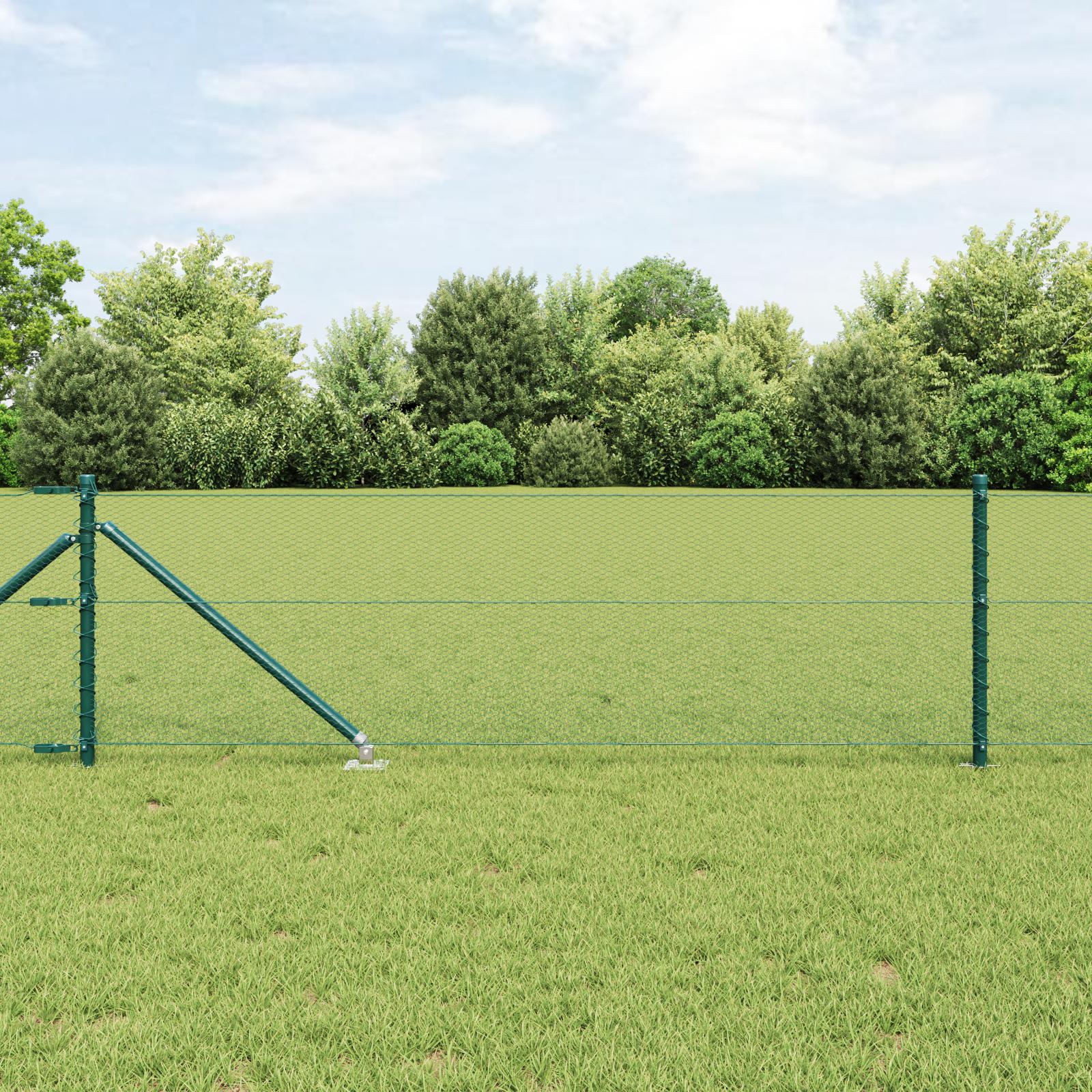 Hegn med stolper GrÃ¸n 0.6 x 50 m PVC-belagte stÃ¥l