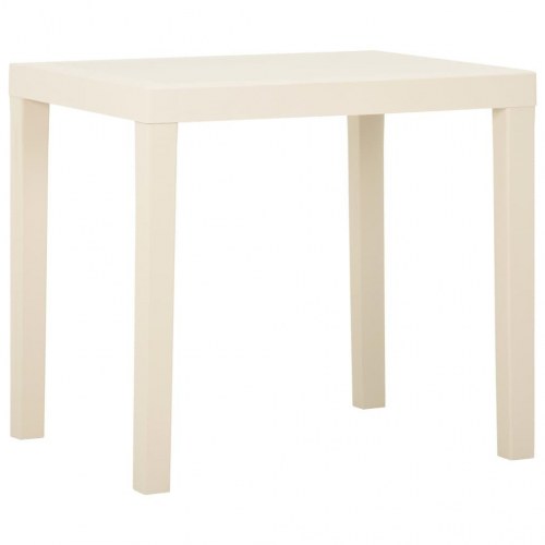 Havebord i plastik - 79 × 65 × 72 cm, hvid