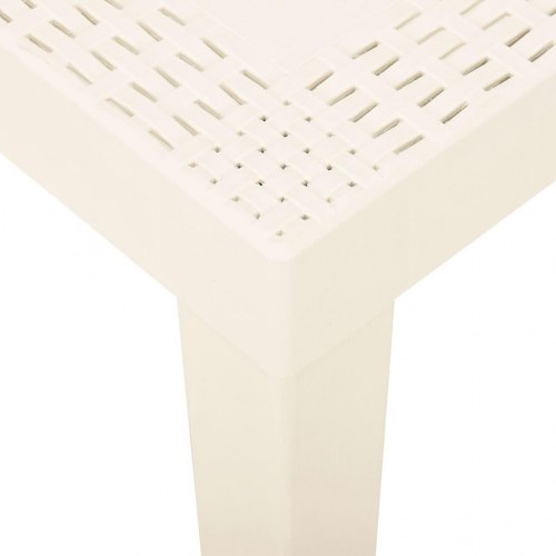Havebord i plastik - 79 × 65 × 72 cm, hvid
