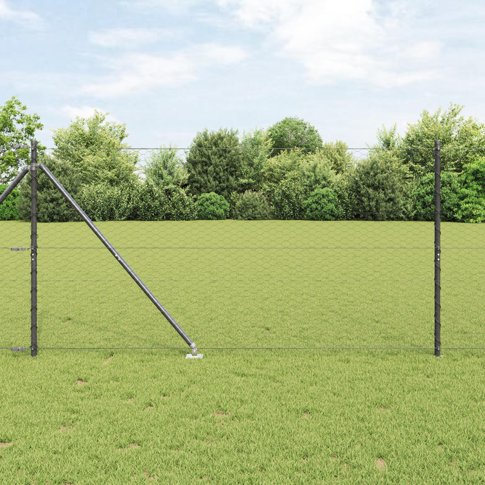 Svejset trådhegn med spidser 25 × 1,4 m - PVC-belagt stål