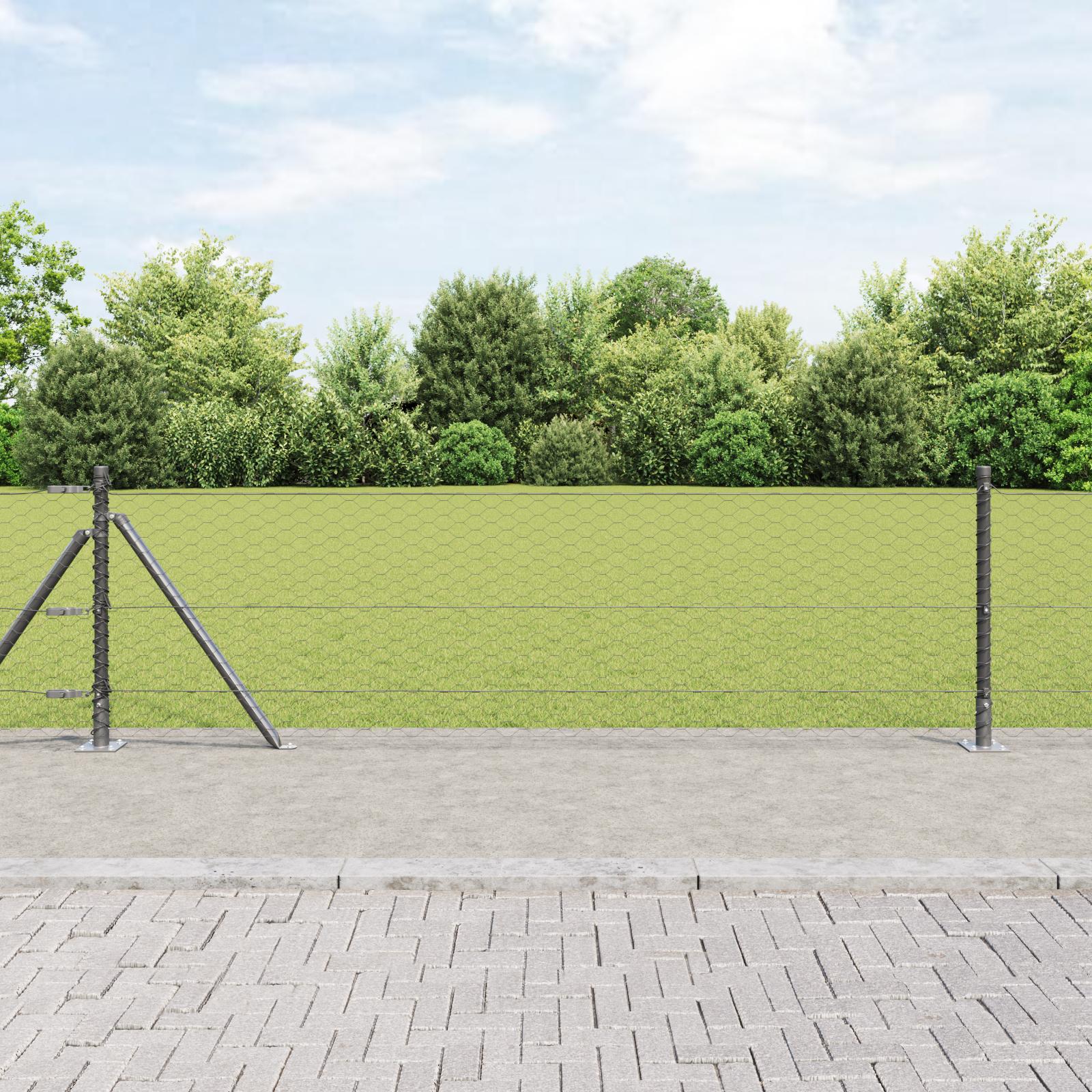 Svejset trådhegn med betonsokkel - 10 × 0,6 m, grå