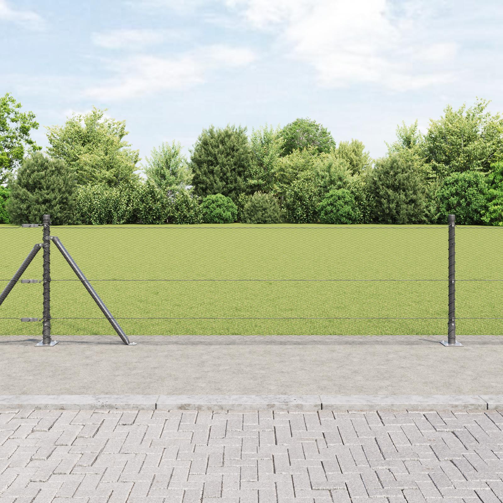Svejset trådhegn med betonsokkel - 100 x 0,6 m, grå