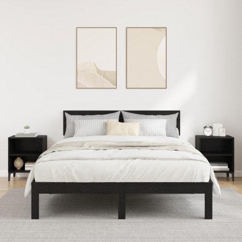 Sengeborde 2 stk. sort eg 40 x 30 x 50 cm