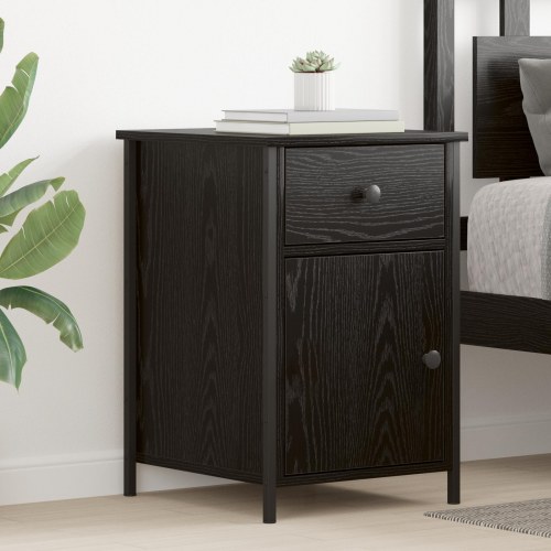 Sengeborde 2 stk. sort eg 40 x 42 x 60 cm