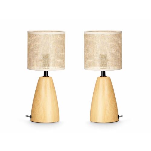Bordlamper brun - sæt med 2, E27, 60 W