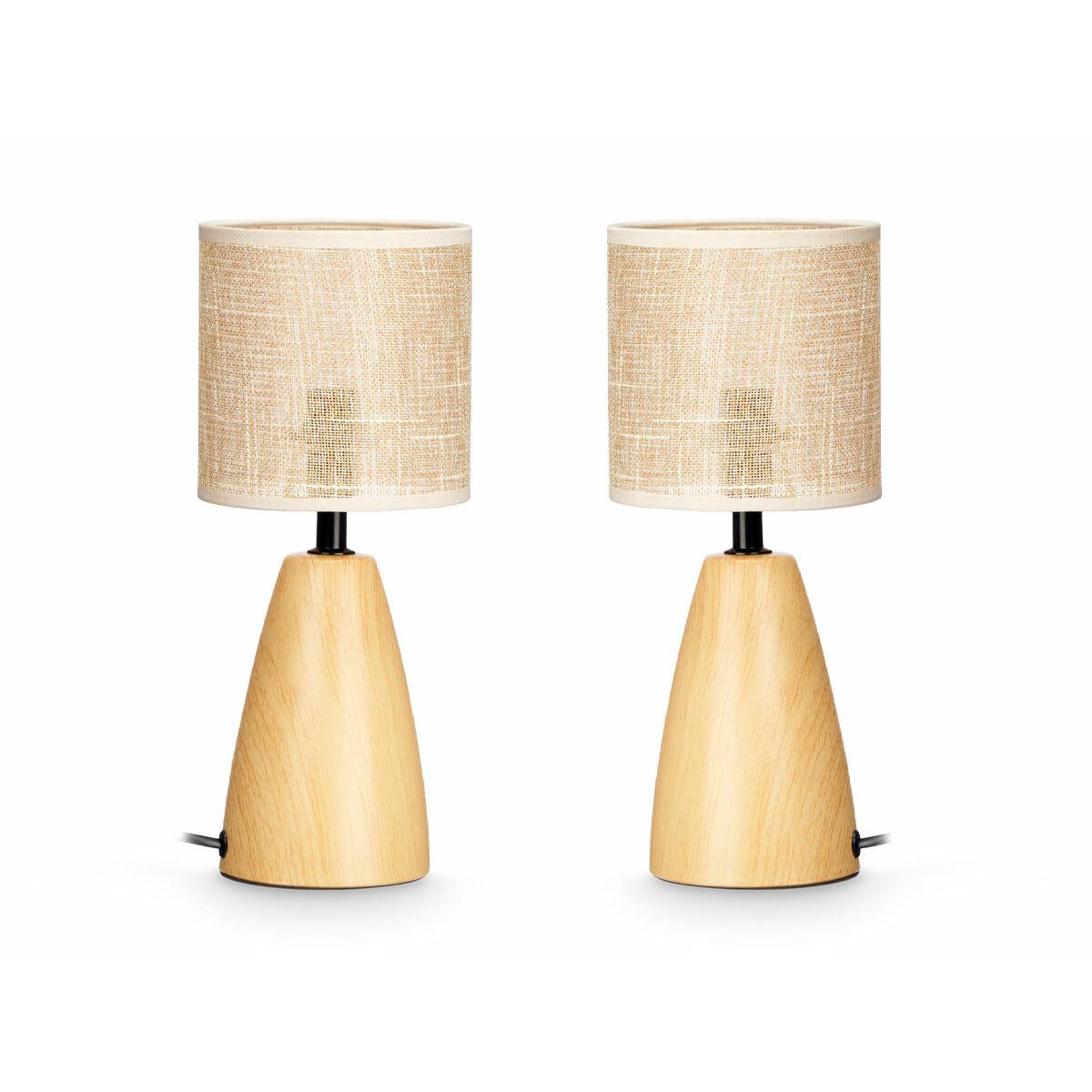 Bordlamper brun - sæt med 2, E27, 60 W