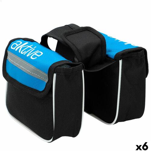 Aktive cykeltaske - blå, dobbelt saddeltaske (6 enheder)