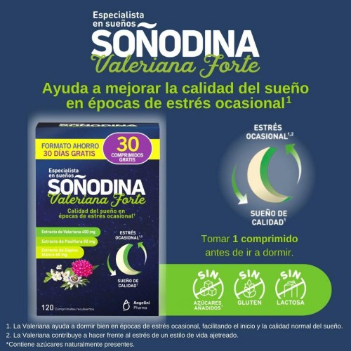Kosttilskud til søvn Soñodina Valeriana Forte - 120 tabletter
