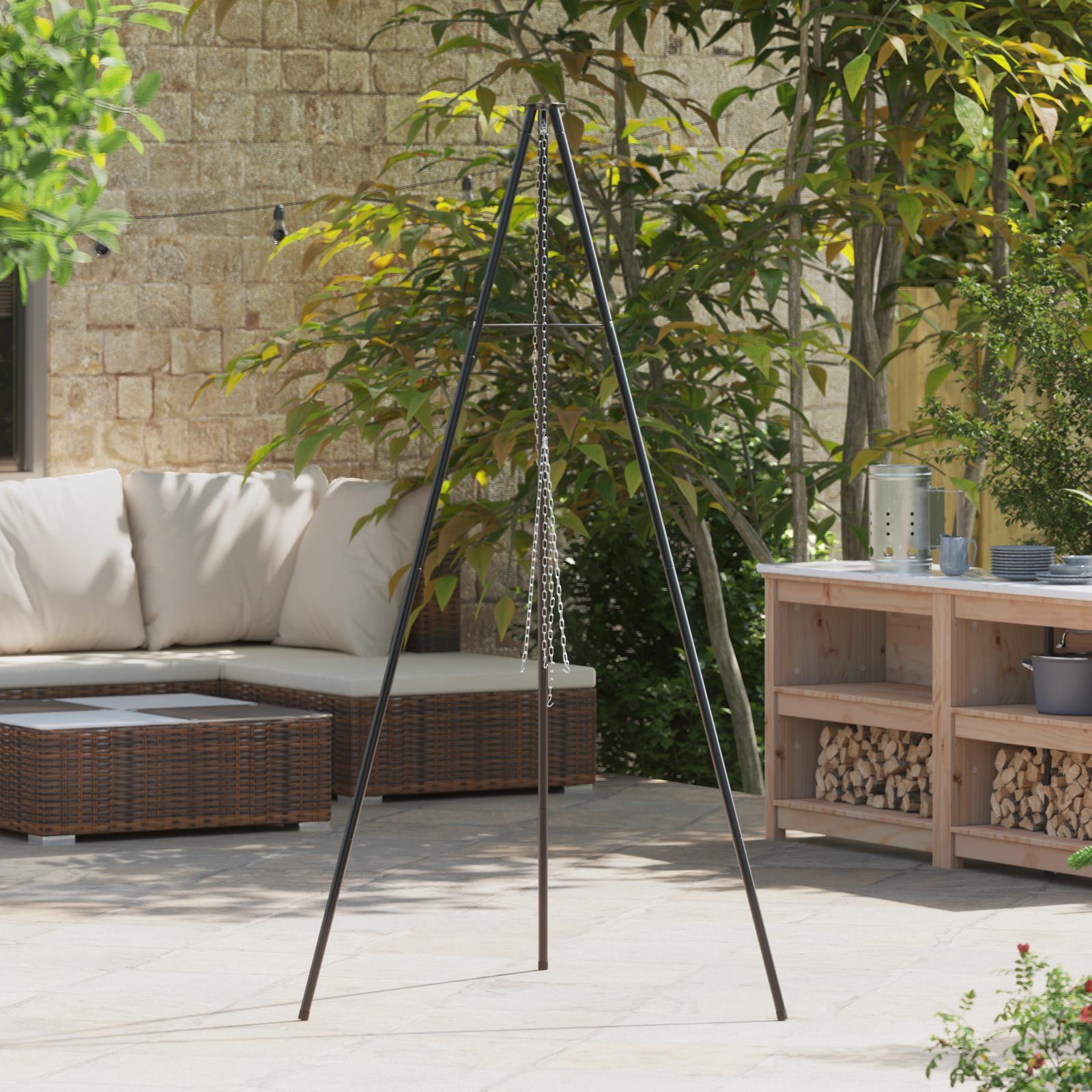 Bål tripod Sort 92 x 92 x 191,5 cm Stål