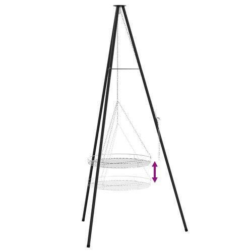 Campfire Cooking Tripod med Grillrist 170 cm Stål