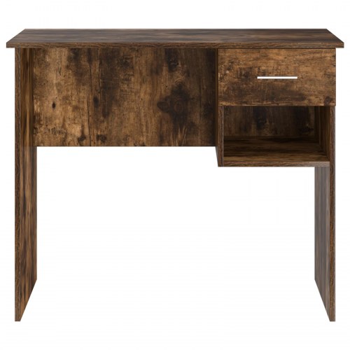 Skrivebord med opbevaring Røget eg 90x49.5x75 cm Konstrueret træ