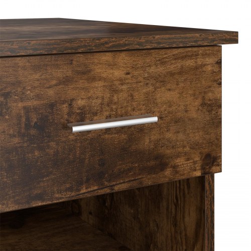 Skrivebord med opbevaring Røget eg 90x49.5x75 cm Konstrueret træ
