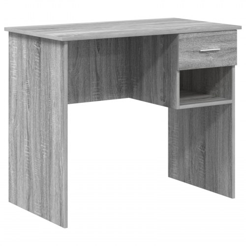 Skrivebord med Opbevaring Grå Sonoma 90x49.5x75 cm Konstrueret træ