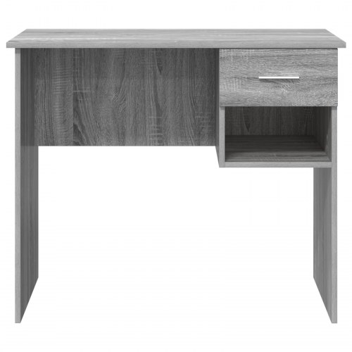 Skrivebord med Opbevaring Grå Sonoma 90x49.5x75 cm Konstrueret træ